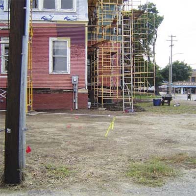 backyard under construction