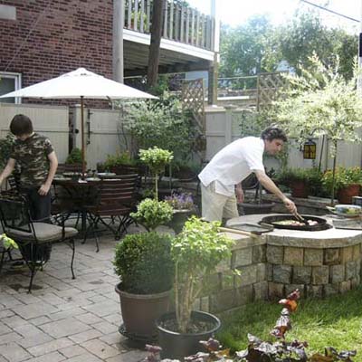 patio with built in barbecue