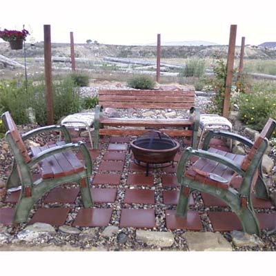 southwestern patio with fire pit