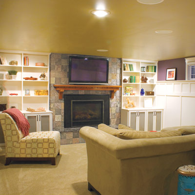 updated basement family room
