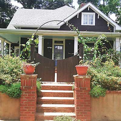 front facade of old remodeled cottage