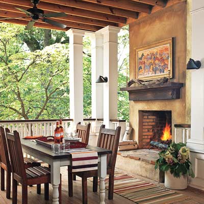 remodeled back porch of cottage