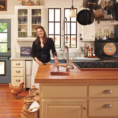 remodeled kitchen in eco friendly cottage
