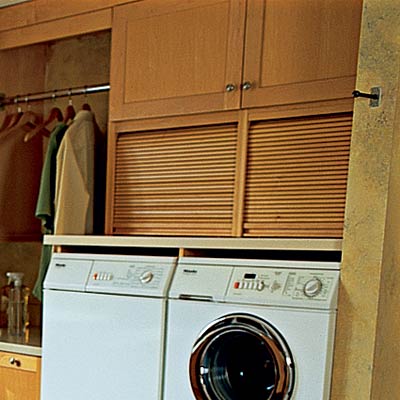 cabinet doors in work station laundry room