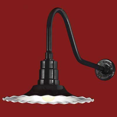 black powder coated aluminum barn-style sconces