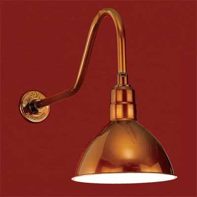 aluminum with caramel powder coating barn-style sconce