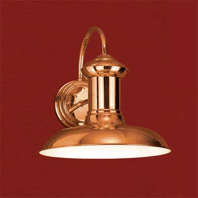 polished solid copper barn-style sconce