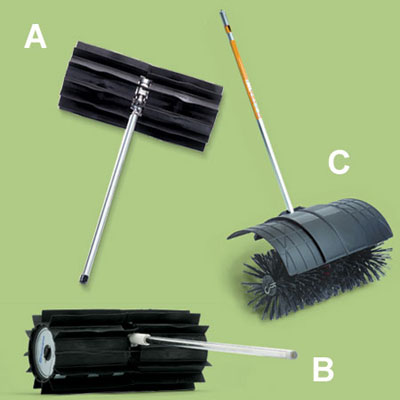 broom accessories for a multihead trimmer