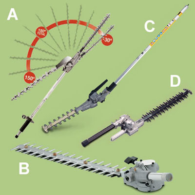 hedge trimming accessories for a multihead trimmer