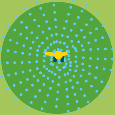 pulsating sprinkler spray pattern