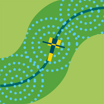 walking sprinkler spray pattern