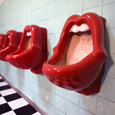 urinals shaped like mouths wacky bath product