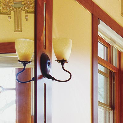 craftsman style bathroom with hand hewn hardware