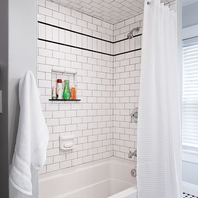 Stylish tub in bathroom remodel