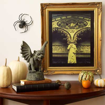 Eerie Photo in a Street-score Frame salvage style DIY Halloween Party Decoration