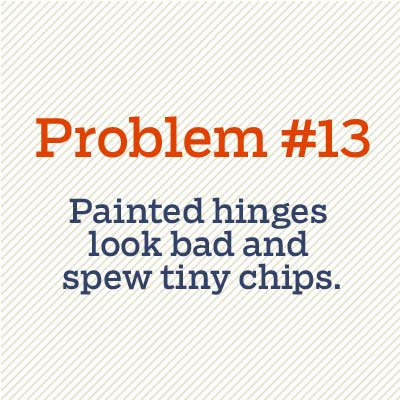 painted hinges look bad and spew tiny chips