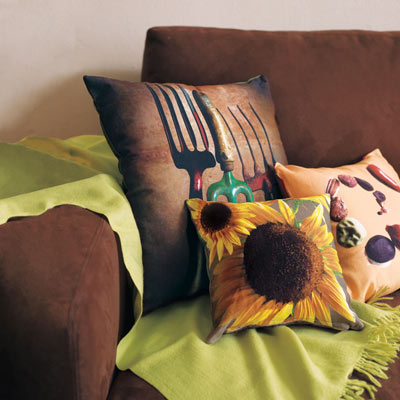 fabric pillows with photo transfers