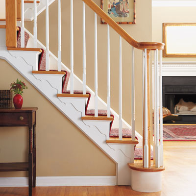 interior stairs with decorative brackets