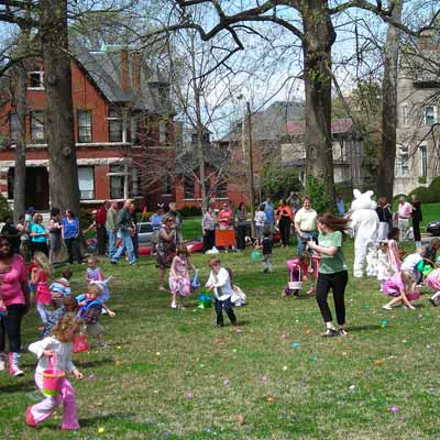 an Easter egg hunt in Compton Heights, St. Louis, Missouri