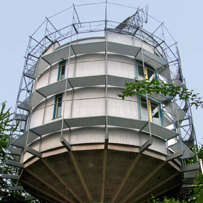 a rotating heliotrope-style house