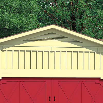 ranch house with garage gable vent