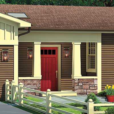 ranch house with opened up porch entry