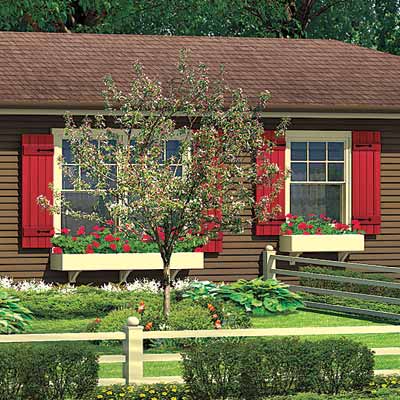 ranch house with simple window boxes