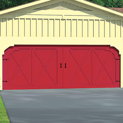 ranch house with barn garage doors