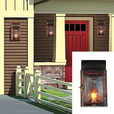 ranch house with exterior sconces