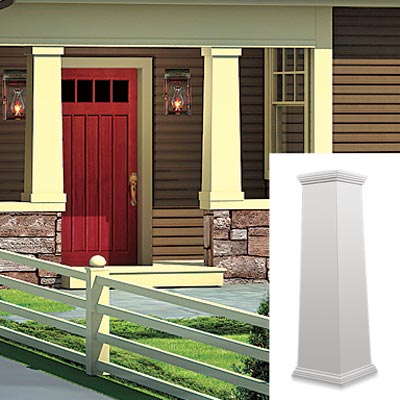 ranch house with porch columns