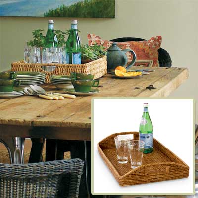 Tray and Glassware in get this look rustic french dining room
