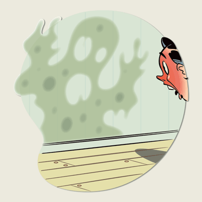 illustration of mold in the form of a ghost