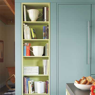 remodeled vintage kitchen with contrast paint