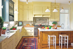 remodeled and updated yellow kitchen