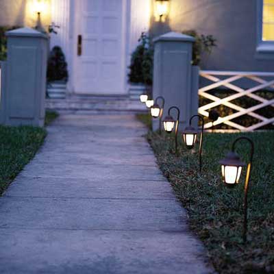 Put Landscape Lighting on Your Front Walkway for a great summer projects