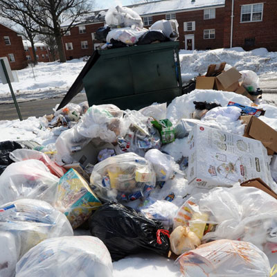 Garpage pile from decreased spending