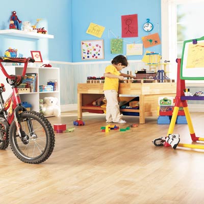 kids room with vinyl flooring