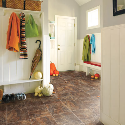 mudroom with vinyl flooring