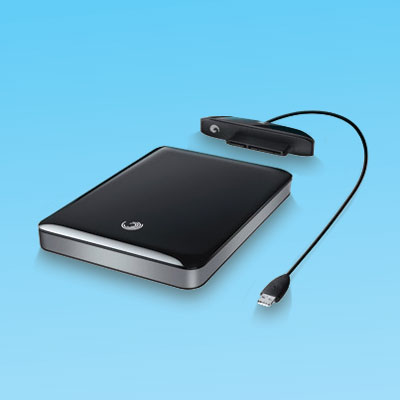 a portable hard drive for backing up files