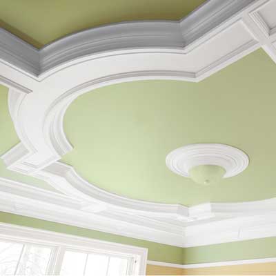 Nursery ceiling with new crown molding additions
