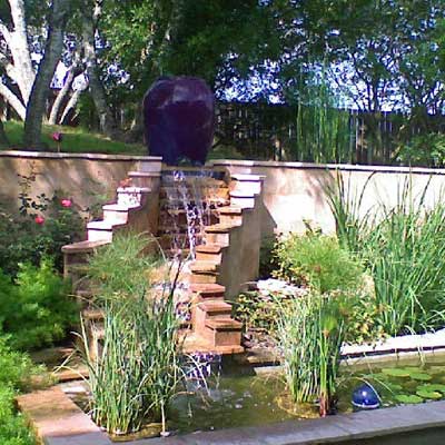 a backyard pond in Austin, TX