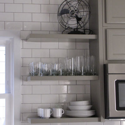 Open kitchen shelves