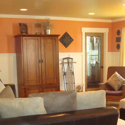 Repainted and renovated living room