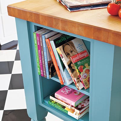 Kitchen island with butcher block and storage