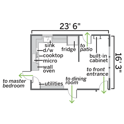 Floor plan before kitchen renovation