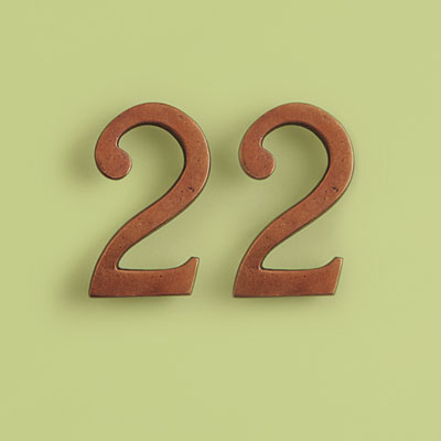 19th Century style solid bronze italic house numbers