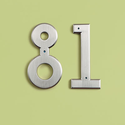 Pre-War style cast zinc house numbers with Mission-style design