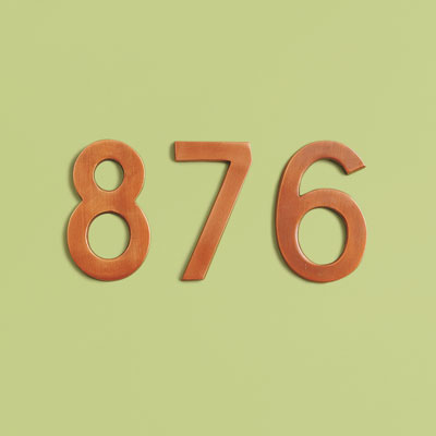 Mid-Century style brass house numbers