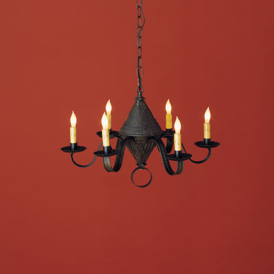 Punched-tin chandelier


