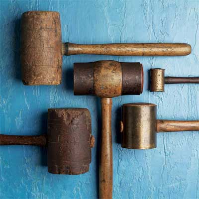 antique wood mallets